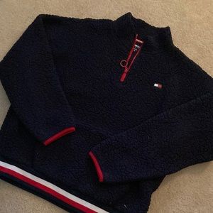 Final price! Tommy teddybear fleece quarter zip 🐻